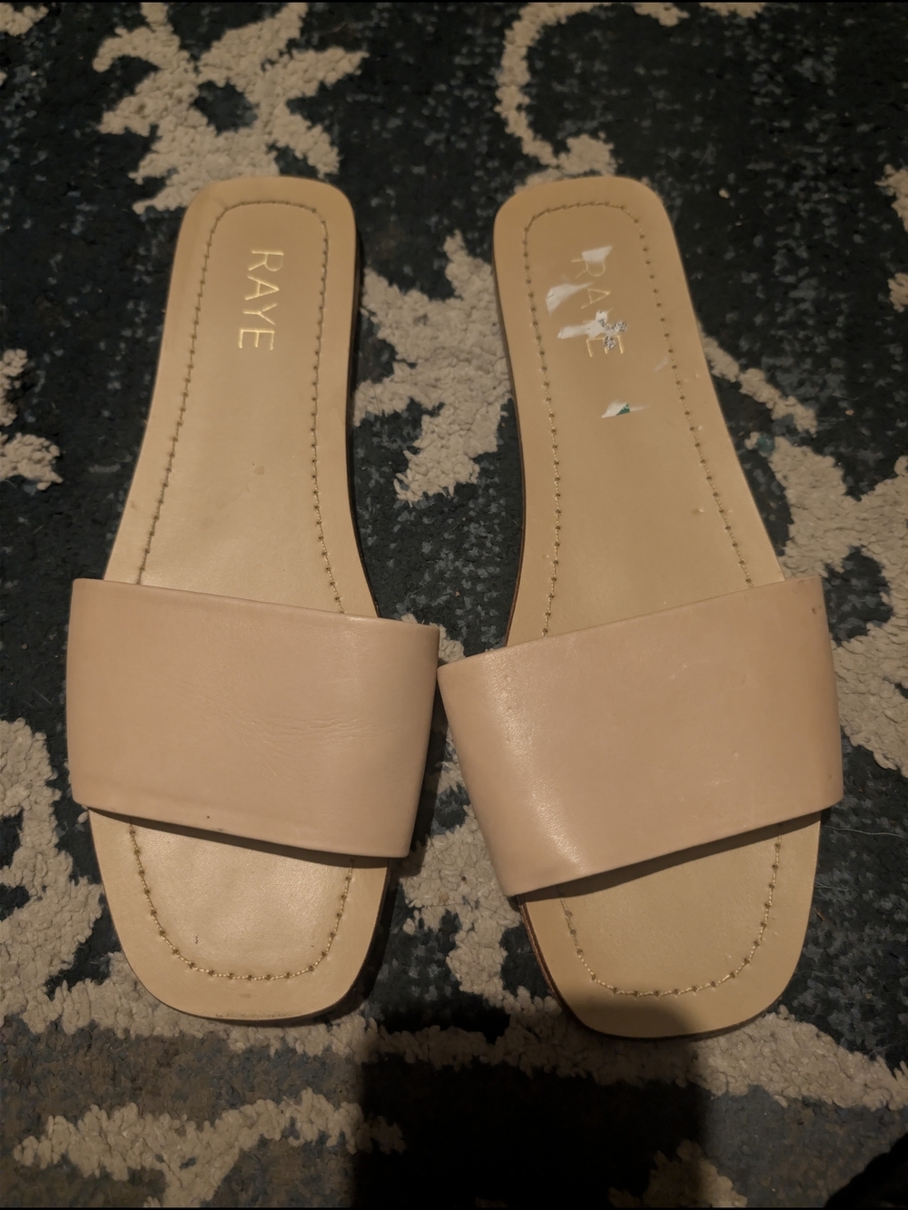 RAYE Blush Beige Wide-Strap Slide Sandals